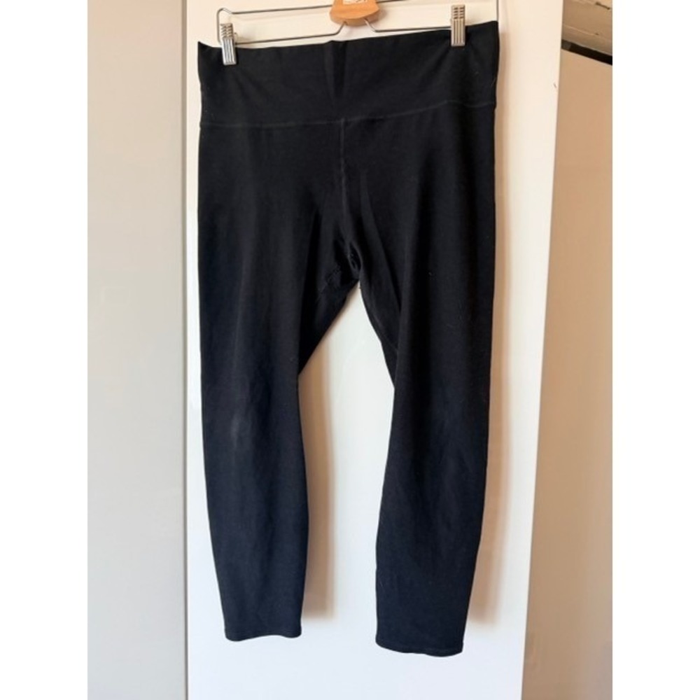 Vuori Clean Elevation Black High Waisted Cropped Leggings Fleece Lined XL